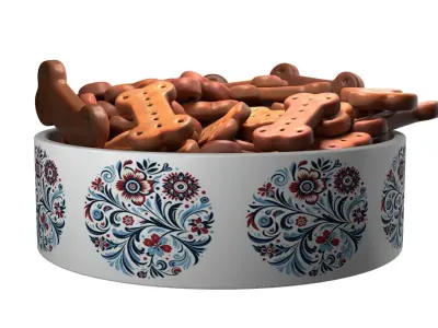 Dog food bowl 2 Low-poly 3D model