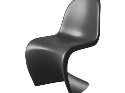  Replica Verner Warp Stacking Chair Model, Black 