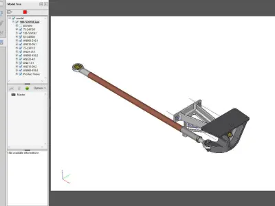 P-51D Mustang Rudder Lower Hinge and Connecting Control Rod 3D print model