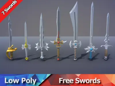 Free Low Poly Swords Free low-poly 3D model