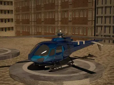 low poly euro helicopter Low-poly 3D model