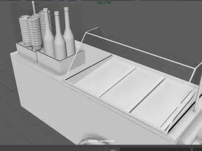 ice-cream shop Low-poly 3D model