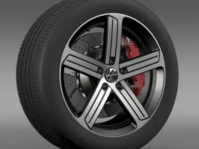 Volkswagen Golf R wheel 3D model