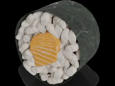 Sushi Salmon curry sauce Low-poly 3D model