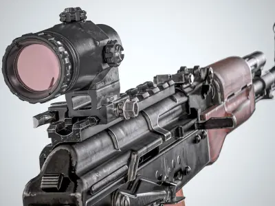 MILITARY Game Ready AK 74 SET Low-poly 3D model