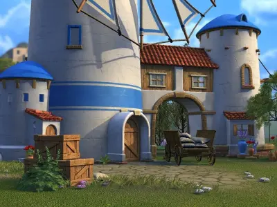 Greek windmill 3D model