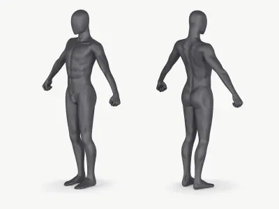 Mannequin Male Black 3D model purchase