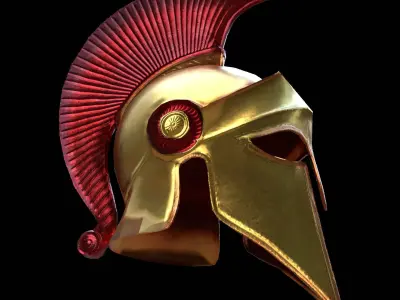 Sparta Helmet Low-poly 3D model