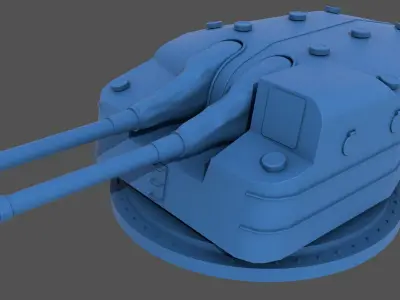 Japanese 3rd year type C turret - Commercial license scale 1-100 3D print model