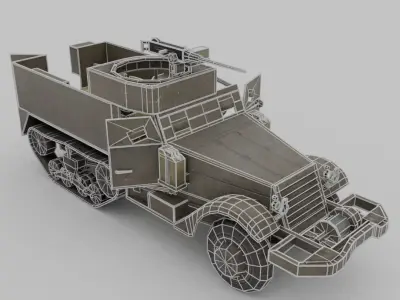 M3 Halftrack Low-poly 3D model