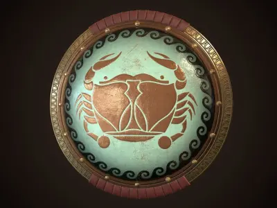 Hoplite Shield Crub Low-poly 3D model