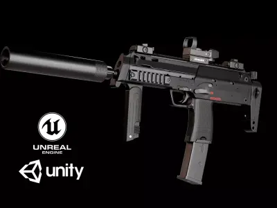 HK MP7A1 Low-poly 3D model