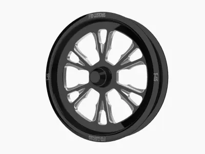 FTD Customs T45 Exhile dragster front wheel Low-poly 3D model