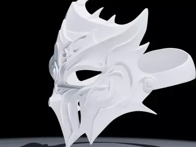 Dark Gothic Knight Mask 3D Model 3D model