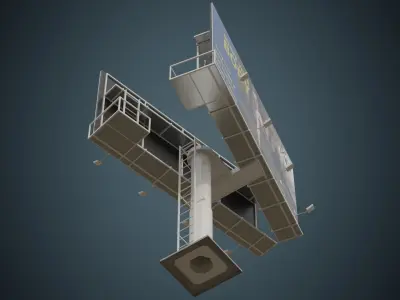 Billboard 2B Low-poly 3D model