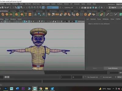 Indian Police man  Low-poly 3D model