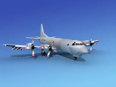 Lockheed P-3 Orion Bare Metal 3D model