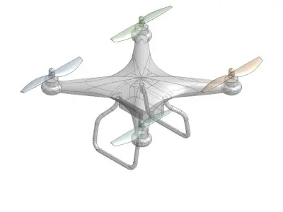 DJI PhanTom 3 solid CAD for CFD 3D model