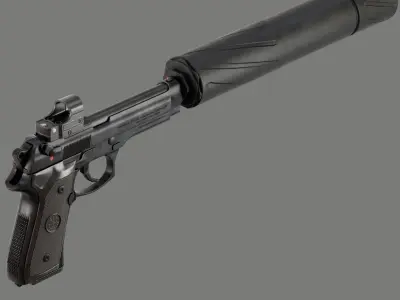 M9A1 With Silencer Reddot Low-poly 3D model