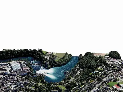 Rhine Falls Low-poly 3D model