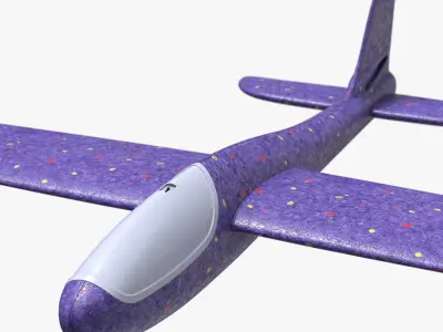 Foam Glider Airplane Toy 3D model