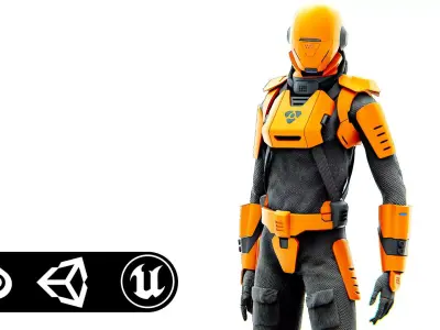 MARS MISSION UNIFORM Rigged for Unreal Engine - Unity - MIXAMO  3D model