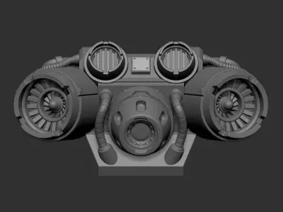 Heavy Assault Tri-Jet Jump Pack - Sci-Fi Miniature Backpack 3D print model