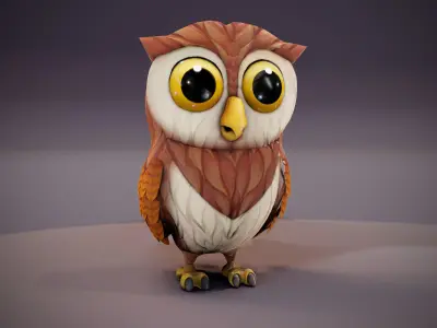Cartoon Owl 3D Models Low-poly 3D model