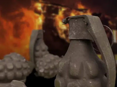 Dirty Hand Grenade Low-poly 3D model