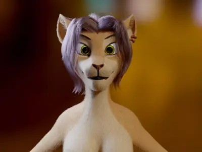 Mayala Anthro Lioness Free 3D model