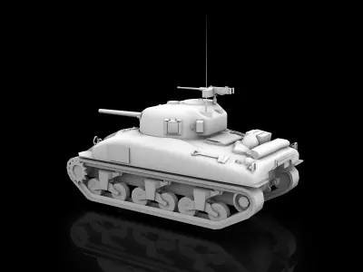  Low Poly M4A1 Sherman 3D model