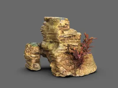 Aquarium Rock Fish House 3D model