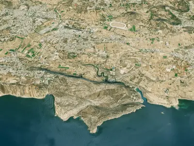 Gozo Island 3D model terrain Low-poly 3D model