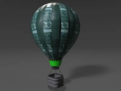 Customizable Hot Air Balloon Low-poly 3D model
