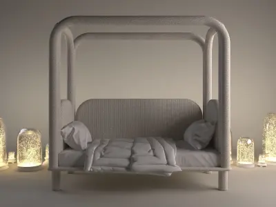 Single bed Roundish Free 3D model