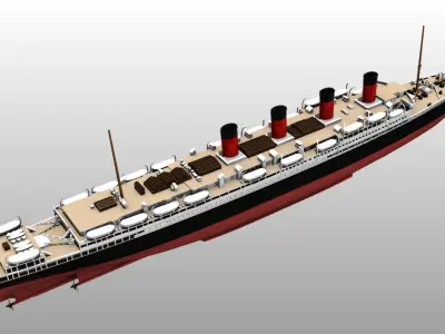Print ready SS FRANCE ocean liner 1912 - full hull and waterline 3D print model