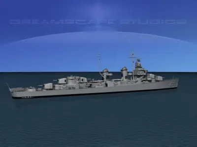 Fletcher Class Destroyer DD-467 USS Syrong 3D model