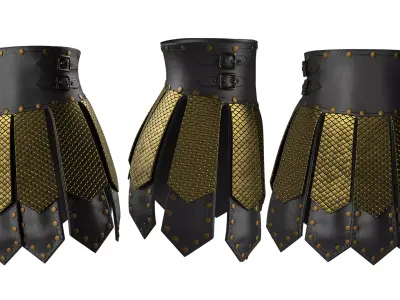 Skirt Armor 02 Low-poly 3D model