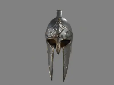 Helmet of spartan warrior Low-poly 3D model
