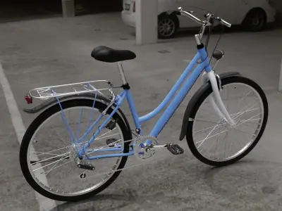 3d bike model bicycle in parking lot Low-poly 3D model