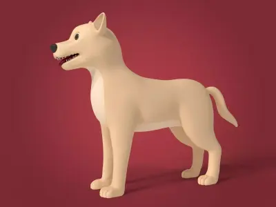 Cartoon Dog Low-poly 3D model