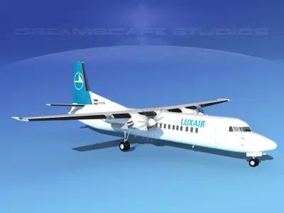 Fokker F-60 Luxair 3D model
