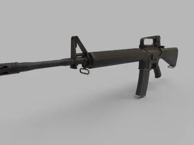 M16A4 Assault Rifle Low-poly 3D model Low-poly 3D model