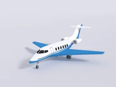 Low Poly Pilatus PC-24 Airplane Jet Low-poly 3D model