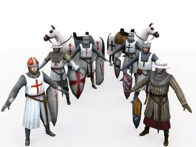 Knight Crusader Low-poly 3D model