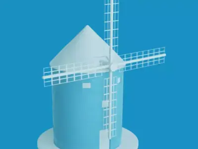 windmill Free low-poly 3D model