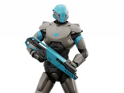 CYBORG SOL-90 Rigged for Unreal Engine - Unity - MIXAMO 3D model