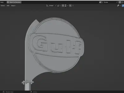  VINTAGE GULF GASOLINE SERVICE POST 3D model