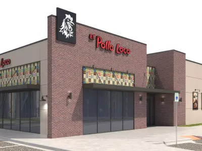 Retail-048 El Pollo Loco-001 With Site 3D model
