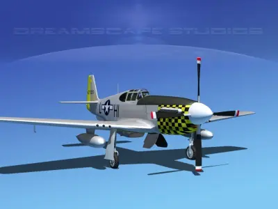 North American P-51B Mustang V14 3D model